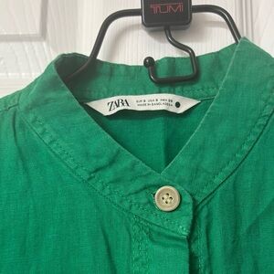Zara Green Linen Cover Shirt